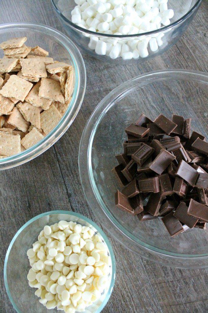 we had this vision for a trail mix bar, and with the help of laur's handy  fiancé and some s'mores inspired bites, we brought it to…