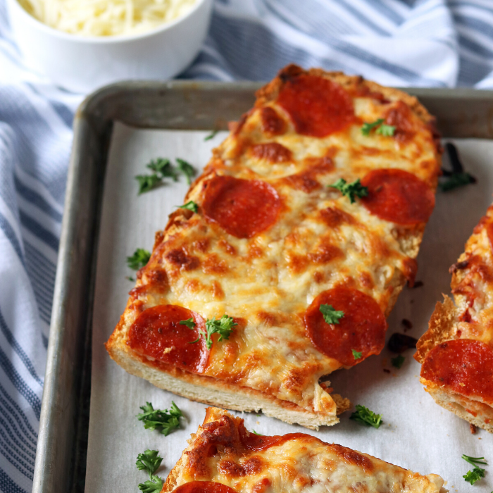 Easy French Bread Pepperoni Pizza Recipe - Passion For Savings