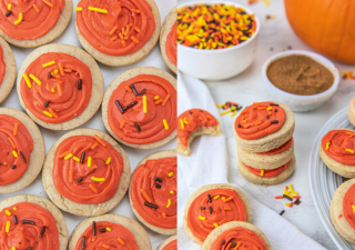 collage of orange sugar cookies