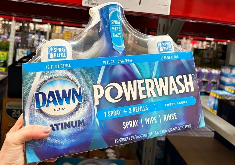 Dawn Platinum Powerwash Dish Spray, Dish Soap, Fresh Scent Bundle, 1 Spray  (16oz) + 3 Refills (16oz each) Dawn Powerwash Starter Kit