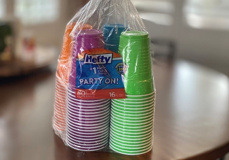 Hefty Party on Disposable Plastic Cups, Red, 18 Ounce, 30 Count