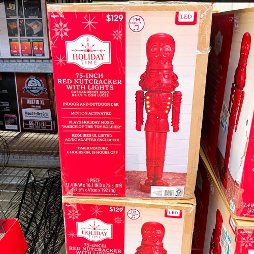 75 Red Nutcracker Blow Mold, Holiday Time, Christmas Decoration 