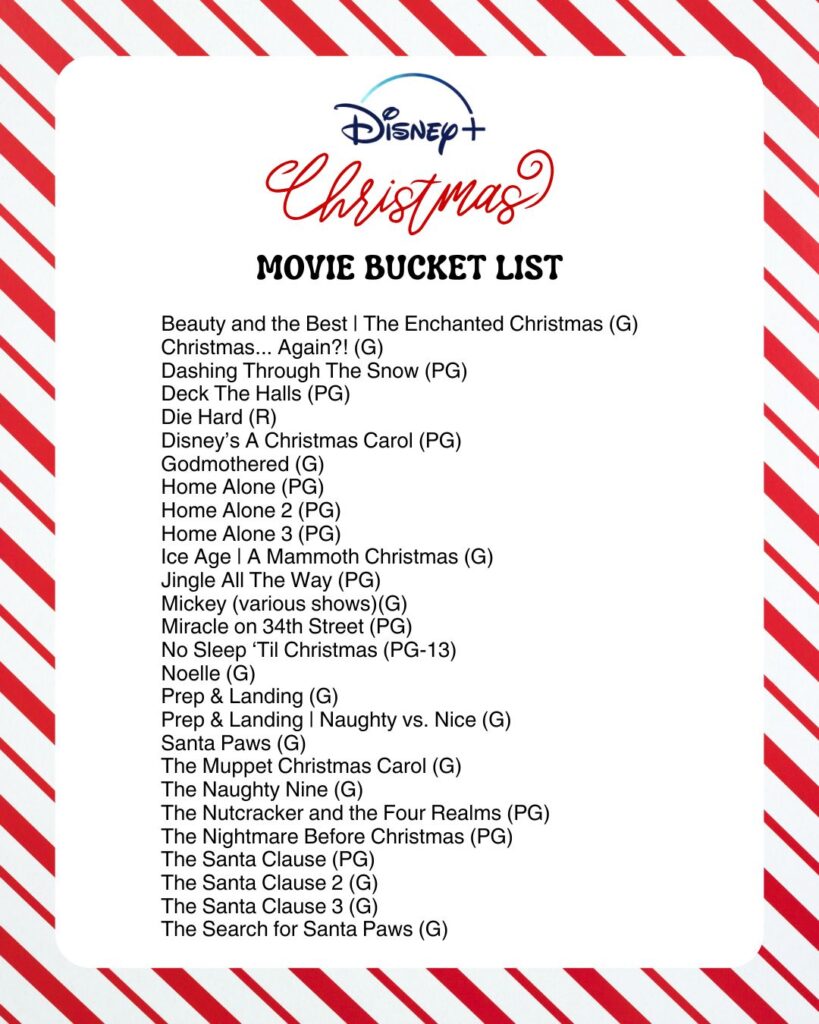 Christmas Movie Streaming Bucket List