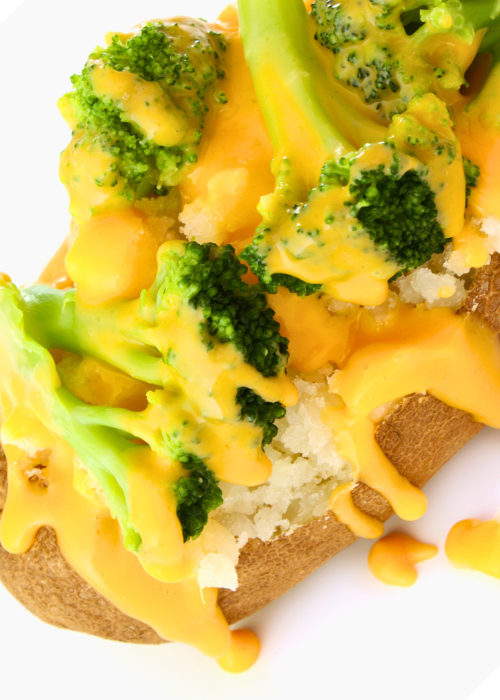 easy broccoli cheddar baked potatoes